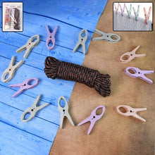 Cloth Drying Rope with Clips – Convenient and Durable Hanging Solution (12 Pc) - justgrabit.in | Just Grab It