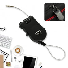 Multifunctional cable lock with number code for travel, sports Etc. Retractable Wire Lock,Wire Black Shell Combination Password. - Justgrabit Inc.
