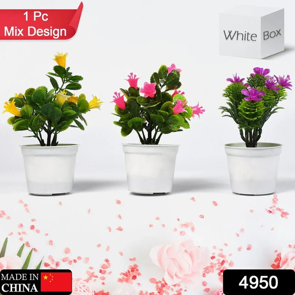 Flower Pot Artificial Decoration Plant | Natural Look & Plastic Material For Home , Hotels , Office & Multiuse Pot - justgrabit.in | Just Grab It