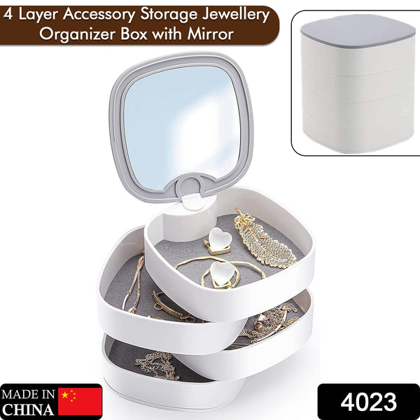 4 Layers Jewellery Box, 360 Degree Rotating Jewelry Box, - justgrabit.in | Just Grab It