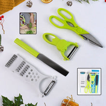 4 - Piece Kitchen Cutting Set: Scissors, Peeler, Grater / Slicer, and Knife - justgrabit.in | Just Grab It