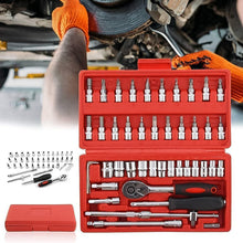 Socket 1 / 4 Inch Combination Repair Tool Kit (Red, 46 pcs) - justgrabit.in | Just Grab It
