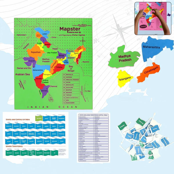 Aditi Mapster India Map EVA Foam Puzzle Set - Justgrabit Inc.