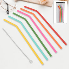 Reusable Silicone Straws Flexible Drinking Straws with Cleaning Brush (7 pc) - Justgrabit Inc.