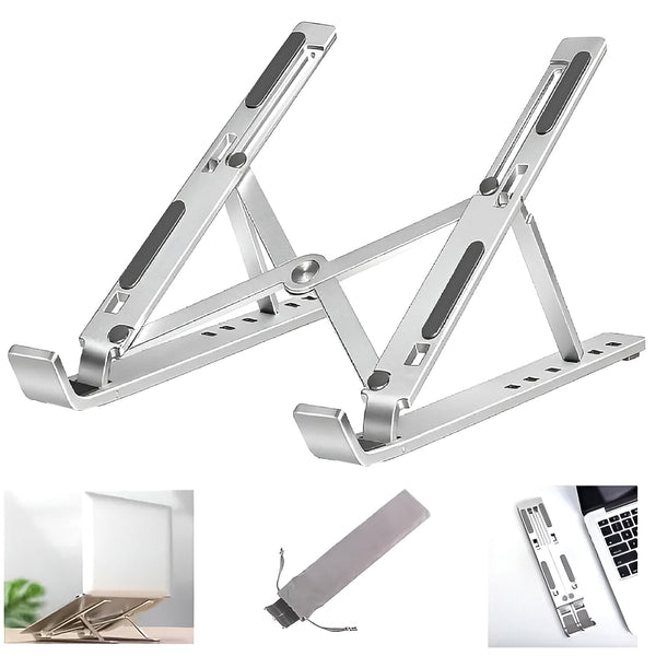 Home Foldable Height Adjustable Laptop Stand (1 Pc) - justgrabit.in | Just Grab It