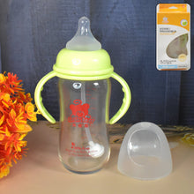 Glass Baby Feeding Bottle with Handles & Straw (240 ML / 1 Pc) - justgrabit.in | Just Grab It