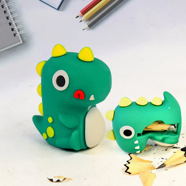 Dinosaur 2 in 1 Cute Eraser with Pencil Sharpener (1 Pc) - Justgrabit Inc.