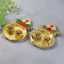 Decorative Plastic Kalash - Shape Double Kumkum Box (Mix Design, 1 Pc) - justgrabit.in | Just Grab It