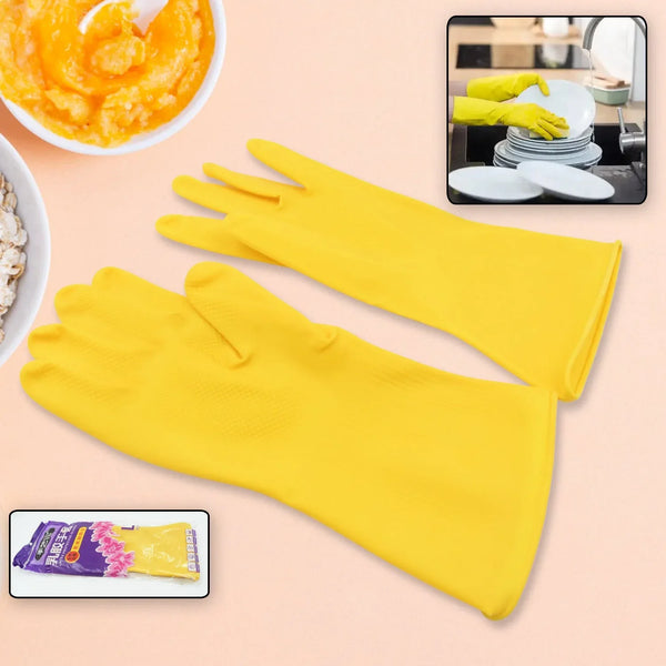 Multipurpose Rubber Cleaning Gloves: Reusable, Wet & Dry Use (1 Pair) - Justgrabit Inc.