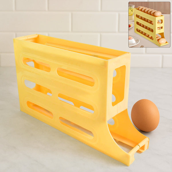 3 - Layer Rolling Egg Storage Rack Dispenser (1 Pc) - justgrabit.in | Just Grab It