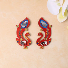 Decorative Wooden Shubh Labh Wall Hanging (2 Pc) - Justgrabit Inc.