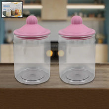 Transparent Kitchen Plastic Container/ Jar Set (2 Pcs Set / 1100 ML Approx) - justgrabit.in | Just Grab It