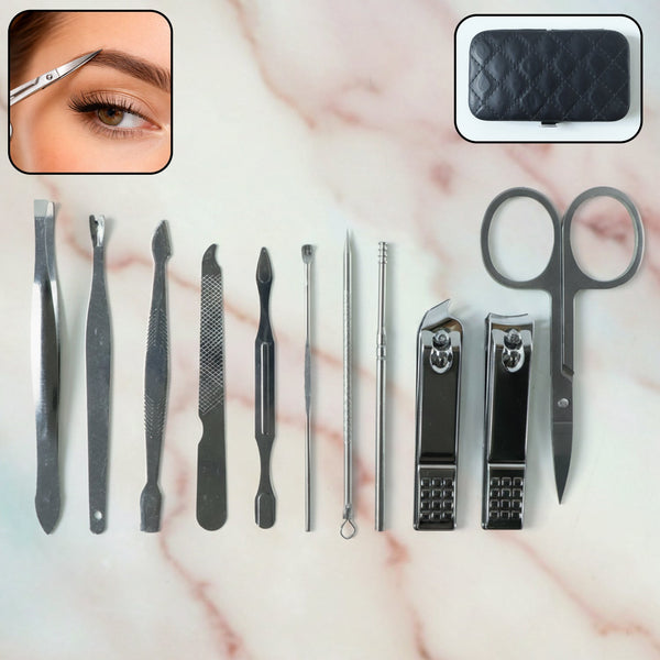 11 in 1 Stainless Steel Personal Grooming Manicure Pedicure Care Kit - justgrabit.in | Just Grab It