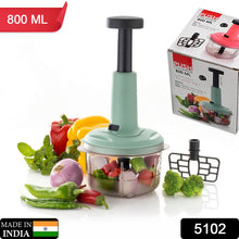 2 - in - 1 Push Chopper 800ml with Stainless Steel Blade for Quick Food Prep - justgrabit.in | Just Grab It