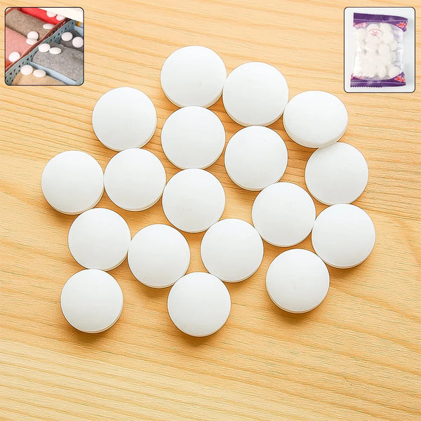Premium Naphthalene Mothballs & Cupboard Deodorizer Tablets (1 Packet / 20 Gm) - justgrabit.in | Just Grab It