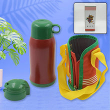 Premium Stainless Steel Insulated Sipper Bottle Print Water FlaskCartoon Vacuum Hot Cold For Kids / Travelling Water Bottle for Kids with up Straw, Double Wall Thermos with Straw & Bottle Zippe Cover For office/Gym/School (550 ML) - Justgrabit Inc.