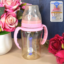 Plastic Baby Feeding Bottle with Handles & Straw (220 ML / 1 Pc) - justgrabit.in | Just Grab It