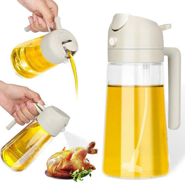 2 - in - 1 Multi - Purpose Glass Oil Dispenser Bottle (500 ml Approx) - justgrabit.in | Just Grab It