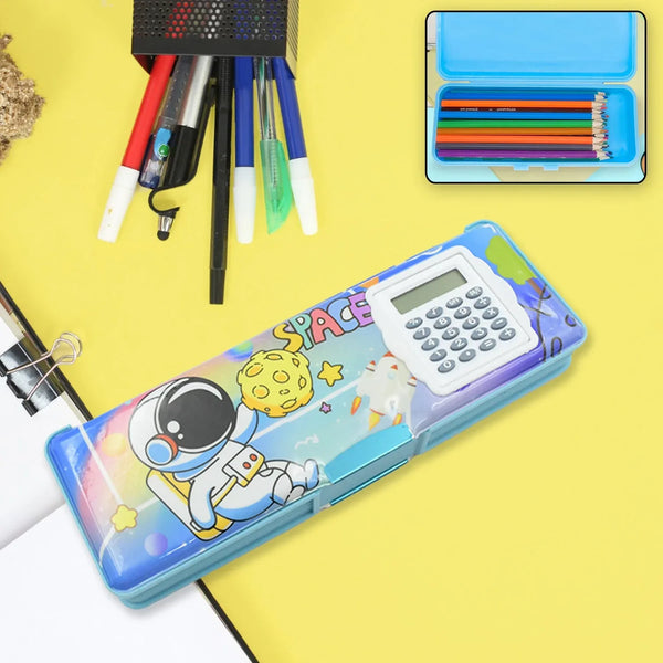 Magnetic Geometry Box - Double - Sided Pencil Case with Calculator for Students - Justgrabit Inc.