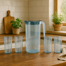 Apex Crystal Premium Jug with Lid & 4 Pcs Glass (1500 ML / 300 ML Approx / 5 Pcs Set) - Justgrabit Inc.