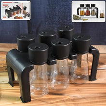 6 - Piece Plastic Spice Jar Set with Stand - Justgrabit Inc.