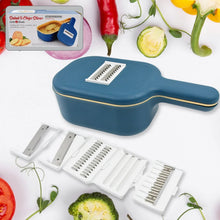 Vegetable Slicer Cutter - 6 Blades Kitchen Accessories, Tools & Appliances with Container & Handle (1 Set) - justgrabit.in | Just Grab It