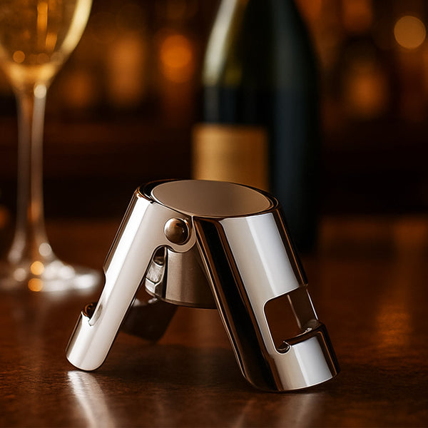 Stainless Steel Sealed Sparkling Champagne Bottle Stopper Big size - justgrabit.in | Just Grab It
