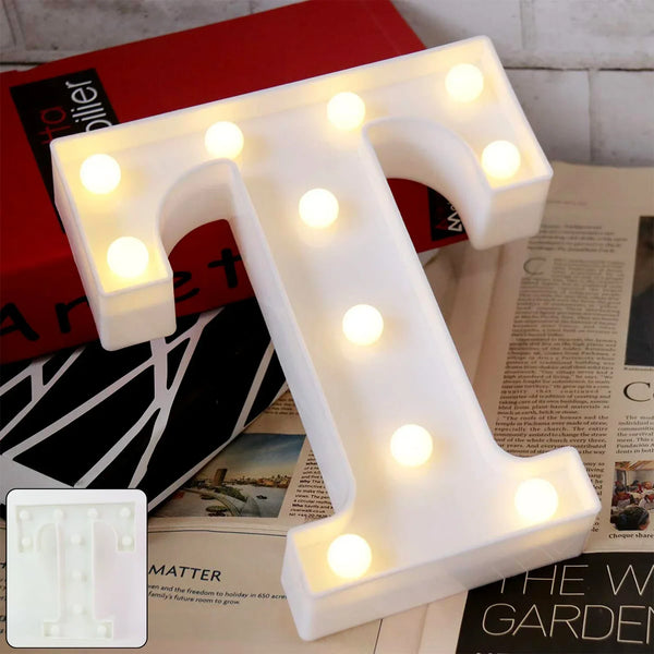 Decorative LED Marquee Alphabet Letter Light “T” (1 Pc) - justgrabit.in | Just Grab It