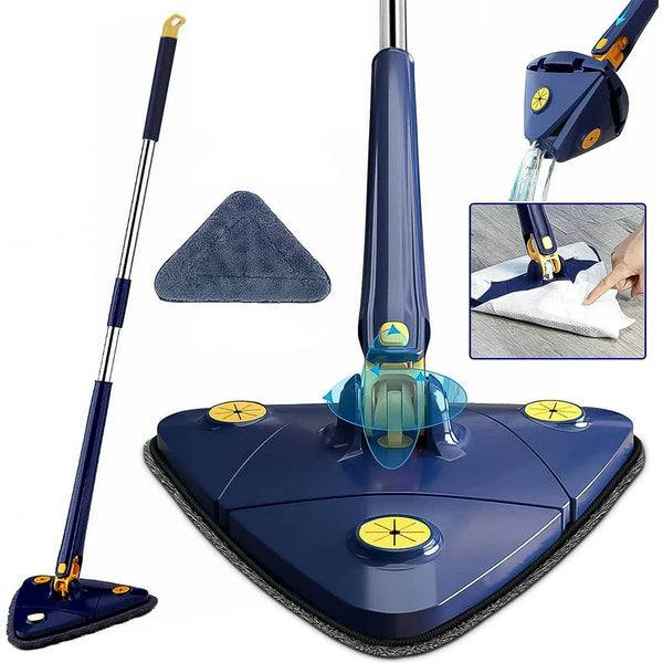 360° Rotatable Mop Triangle Mop with Long Handle (1 Pc / 113 Cm) - Justgrabit Inc.