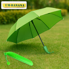 Green Stylish Banana Shaped Mini Foldable Umbrella - justgrabit.in | Just Grab It