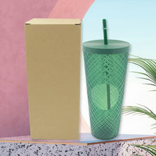 Cup with Straw & LED Lighting Reusable Matte Studded Tumbler with Leak Proof Lid Water Cup Travel Mug Coffee Ice Water Bottle Double Walled Insulated Tumbler BPA Free (1 Pc) - Justgrabit Inc.
