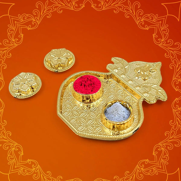 Kalash Shape Rakasha Bandhan Special Puja Thali (1 Pc) (Mix Design) - justgrabit.in | Just Grab It