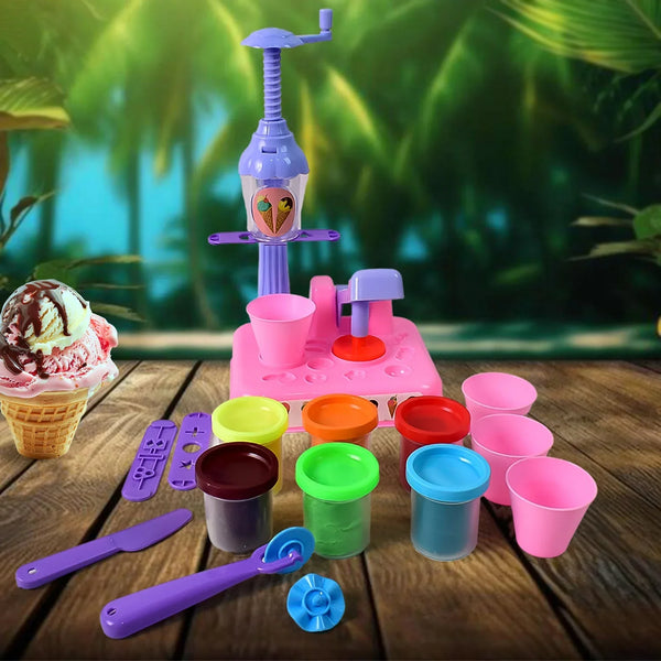 Scoop and Play Set, Color Dough for Kids Play Toys, Ice Cream Maker Machine (36 Pcs Set) - justgrabit.in | Just Grab It
