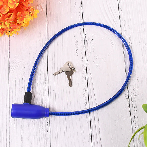 Heavy Duty Multipurpose Steel Cable Safety Lock with 2 Keys (1 Pc) - justgrabit.in | Just Grab It