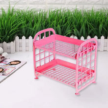 2Layer Foldable Plastic Small Storage Shelf / Rack (1 Pc / Mix Color) - justgrabit.in | Just Grab It