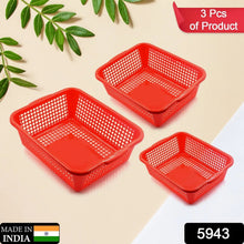 Plastic 3 Pieces Kitchen Large Size Dish Rack Drainer Vegetables and Fruits Washing Basket Dish Rack Multipurpose Organizers - justgrabit.in | Just Grab It