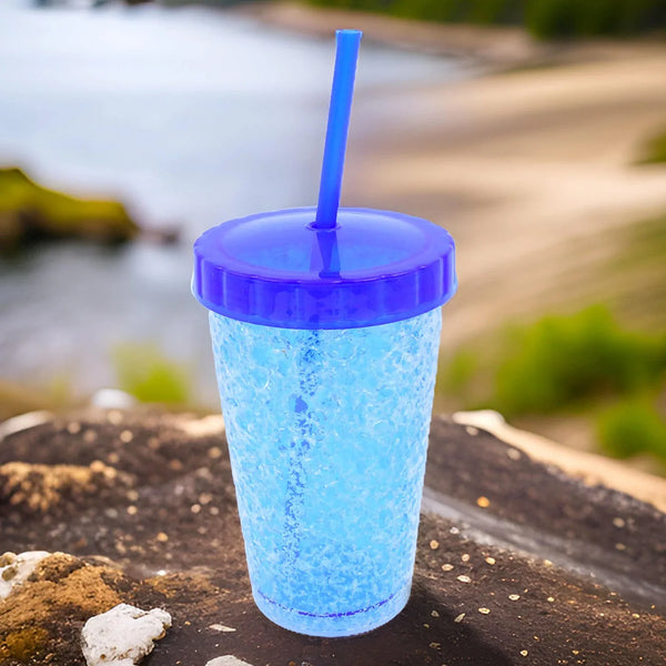 Plastic Reusable Sipper Tumbler with Lid and Straw (1 Pc / 500 ML / Mix Color / 1 Pc) - justgrabit.in | Just Grab It