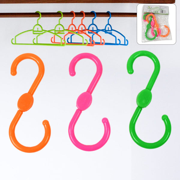 S Shape Plastic Hooks Hanger for Hanging Cloth (3 Pcs Set) - justgrabit.in | Just Grab It