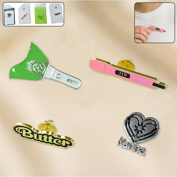 Stylish Metal Badge Pin – Single Piece (Random Design) - Justgrabit Inc.