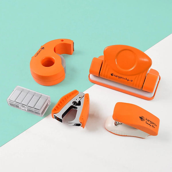 Kangaro 5 - in - 1 Stationery Gift Set with Stapler, Staples, Staple Remover, Tape Dispenser - justgrabit.in | Just Grab It
