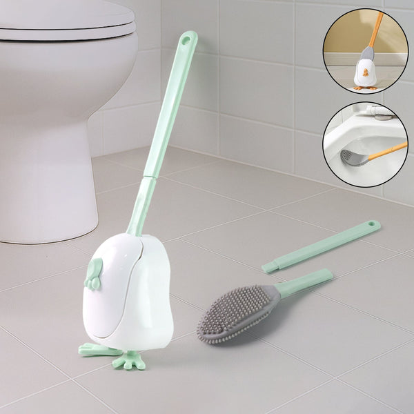 Flexible Silicone Toilet Cleaning Brush Set - justgrabit.in | Just Grab It