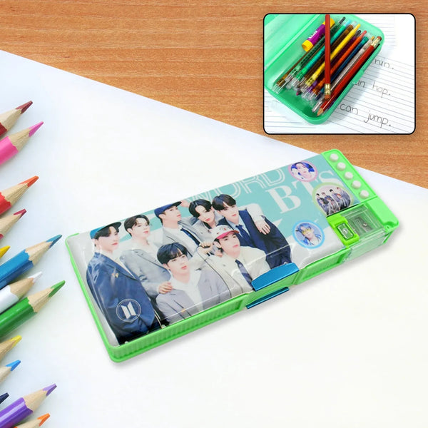 Multipurpose Compass Box (2 Compartments): Cartoon Pencil Case for Kids - justgrabit.in | Just Grab It