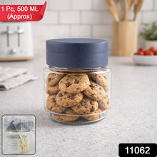 Airtight Transparent Kitchen Storage Jar with Secure Lid (1 Pc / 500 ML Approx) - justgrabit.in | Just Grab It