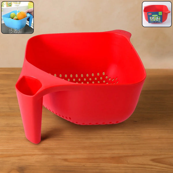 Apex Multi - Functional Plastic Strainer Bowl with Ergonomic Handle (1 Pc) - Justgrabit Inc.