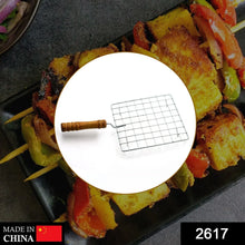 Square Stainless Steel Barbecue Grill with Wooden Handle - Justgrabit Inc.