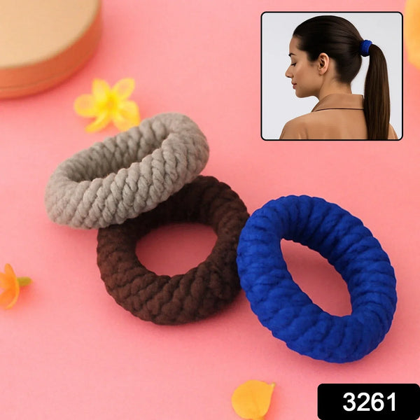 Tyre Shape Hair Rubber Bands Pack of 3 (Multicolour), Hair accessories - justgrabit.in | Just Grab It