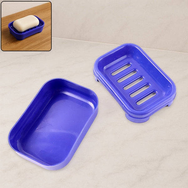 Premium Quality Rectangular Blue Plastic Soap Case (1 Pc) - justgrabit.in | Just Grab It