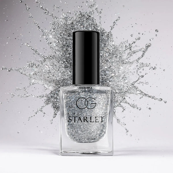OG Beauty Silver Moonlight Starlet Glitter Nail Paint (10 ML / 1 Pc) - justgrabit.in | Just Grab It