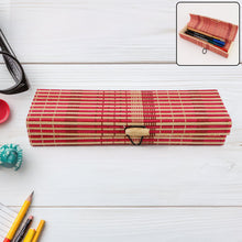 Multi - Purpose Handcrafted Bamboo Mat Style Pen Pencil & Makeup Box (1 Pc) - justgrabit.in | Just Grab It