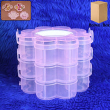 3 - Layer Transparent Plastic Flower - Shaped Storage Box with 9 Grids - Justgrabit Inc.